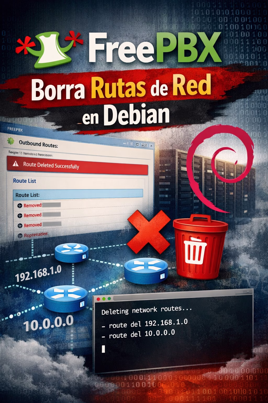 FreePBX borra rutas de red en Debian