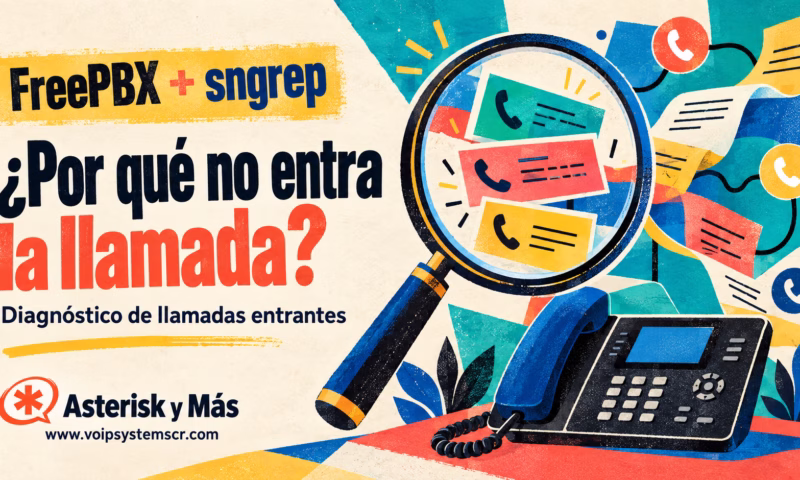 Diagnóstico de llamadas entrantes en un SIP Trunk de FreePBX con sngrep y tcpdump.